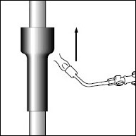 вертикальная усадка термоусаживаемой трубки